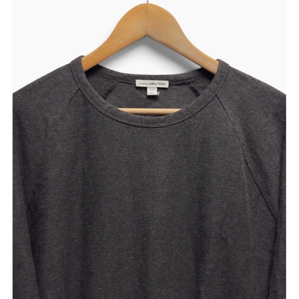 Standard James Perse Men's Sz 4/XL Charcoal Crewneck Vtg French Terry Sweatshirt